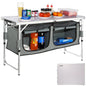 Portable Folding Camping Kitchen Table with Storage Bag – Aluminum Picnic Cook Station, Adjustable Height 21.45 / 24.4 / 27.56 in (54.5 / 62 / 70 cm)