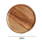 Acacia Wood Round Serving Platter Tray – 15/20/25 cm (6/7.9/9.8 in) Pizza Salad Dessert Plate
