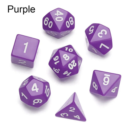 7-Piece Black Polyhedral Dice Set for D&D TRPG Tabletop RPG, Board & Card Games