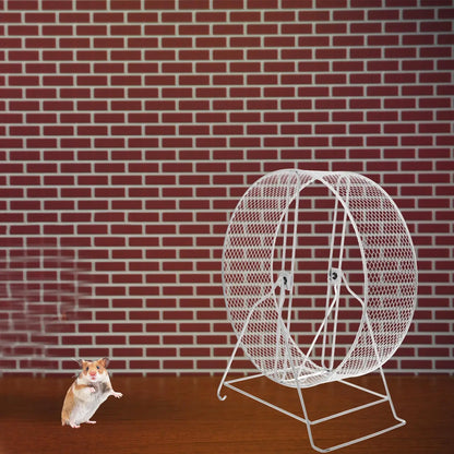 Silent Iron Exercise Wheel for Hamsters Quiet Small Pet Running Wheel with Stand