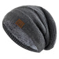 Unisex Fur-Lined Slouchy Winter Beanie – Warm Knit Hat for Men & Women