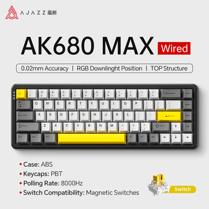68-Key Hot-Swappable Mechanical Bluetooth & USB Compact Gaming Keyboard with RGB Backlight