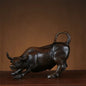 12cm Brass Ox Wall Street Bull Figurine Charging Stock Market Bull Statue Feng Shui Sculpture Home Office Decoration Gift