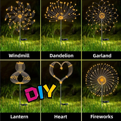 Solar Firework Garden Light – IP65 Waterproof LED Outdoor Lawn & Flower Lamp with 8 Modes