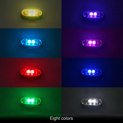 4/10-Pack Car LED Warning Lights — Rechargeable Wireless Decorative Atmosphere Lamps with Remote Control