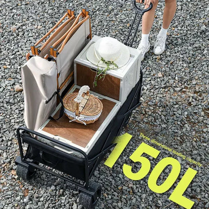 Camping Cart Foldable Trolley Outdoor Picnic Portable Hand-Pull Cart