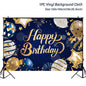 Gold Glitter Happy Birthday Party Backdrop For Photo Black  Happy Birthday Adult Theme Party Decoration Supplies DIY Backdrops