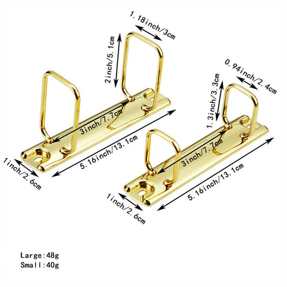 A4/A7 Ring Binder Clips Metal Loose-Leaf Binding Clips 2-Hole Spiral File Folder DIY Album Diary Clips Ring Notebook Stationery