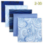 5-Pack Men's Microfiber Pocket Squares 12.6 in (32 cm) - Jacquard Woven Wedding & Formal Handkerchiefs, Assorted Patterns