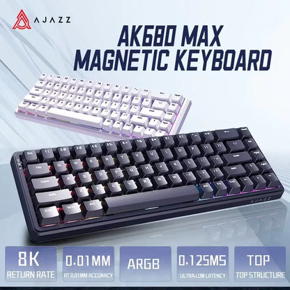 68-Key Hot-Swappable Mechanical Bluetooth & USB Compact Gaming Keyboard with RGB Backlight