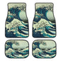 Great Wave Off Kanagawa 4-Piece All-Weather Car Floor Mats - Universal Fit for SUVs, Sedans, Trucks