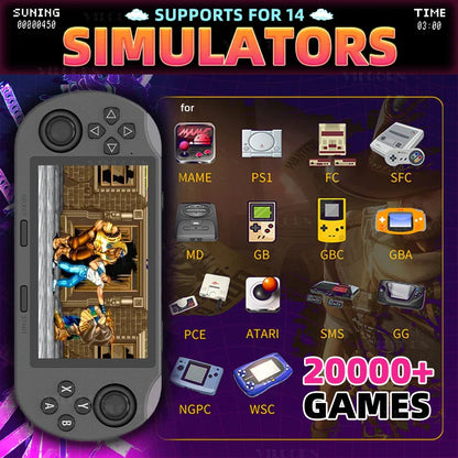 4.5-Inch Portable Retro Handheld Game Console — 854x480 Screen, Multi-Emulator PS1 Support, MP3 & Video, Two-Player Ready