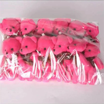 12pcs Mini Teddy Bear Plush Toys – Soft Keychain & Party Gift Dolls
