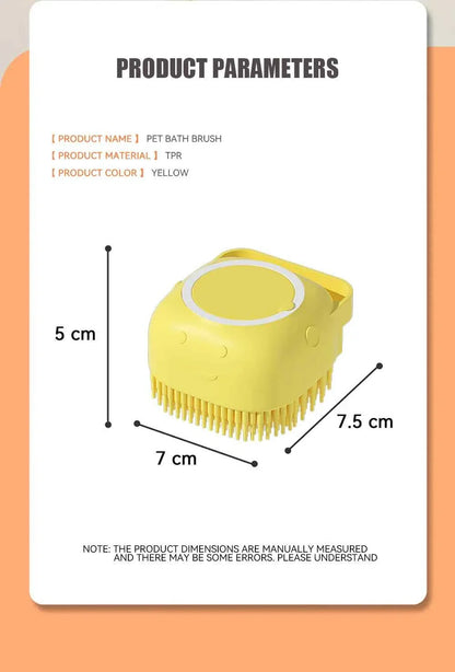 Pet Bathing Brush with Shampoo Dispenser
