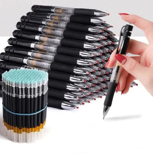 23-Piece Retractable 0.5mm Ballpoint Pen Set - 3 Pens + 20 Refills, Black/Blue/Red, Refillable Quick-Dry Ink