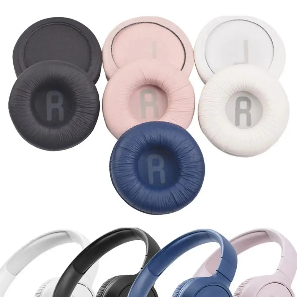 70mm (2.76in) Replacement Foam Ear Pads – Soft Protein Leather Headphone Cushions, 1 Pair (Headband Option)