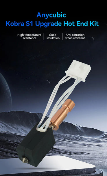 Ceramic Hotend Upgrade Kit for Kobra S1 & S1 Combo — 24V 48W 200K Thermistor Fast-Heating up to 300°C