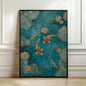 Japanese Red Koi Fish Canvas Wall Art Minimalist Poster