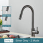 Black Pull-Out Kitchen Faucet Single-Handle Two-Function Deck-Mounted Mixer Hot and Cold