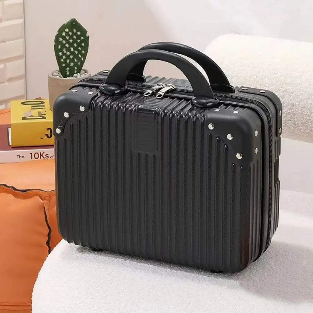 14-Inch Mini Travel Makeup Case — Hard Shell Cosmetic Organizer with Password Lock