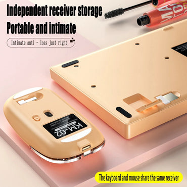 KM02 Wireless Keyboard And Mouse Set Rechargeable Type-c Computer Accessories External Keyboard And Mouse Stable Network Transmi