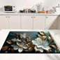 One White Floral Print Tableware Drying Mat Daily Decorative Drying Pad Countertop Absorbent Placemat Refrigerator Mat