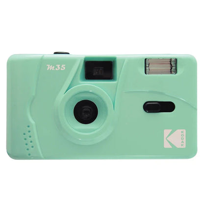 Retro Reusable 35mm Manual Film Camera with Built-In Flash – Replaceable Film, Fixed Focus