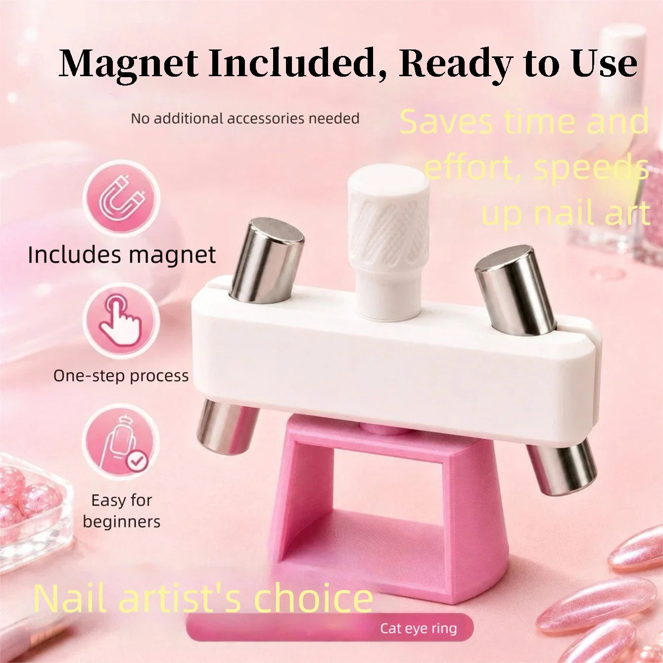 Nail Multifunctional Rotating Cat Eye Magnet, Fully Automatic, for Artistic Design - Glass Bead Cat Eye Special Effect Tool
