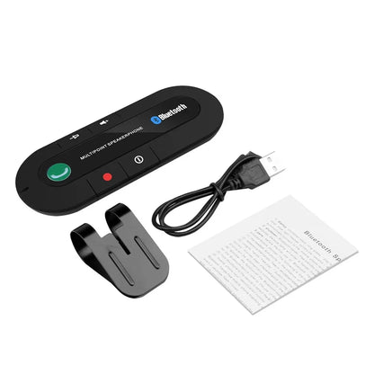 Bluetooth 4.1 Hands-Free Car Speakerphone Sun Visor Clip – Wireless Stereo Speaker with Mic, 10m Range