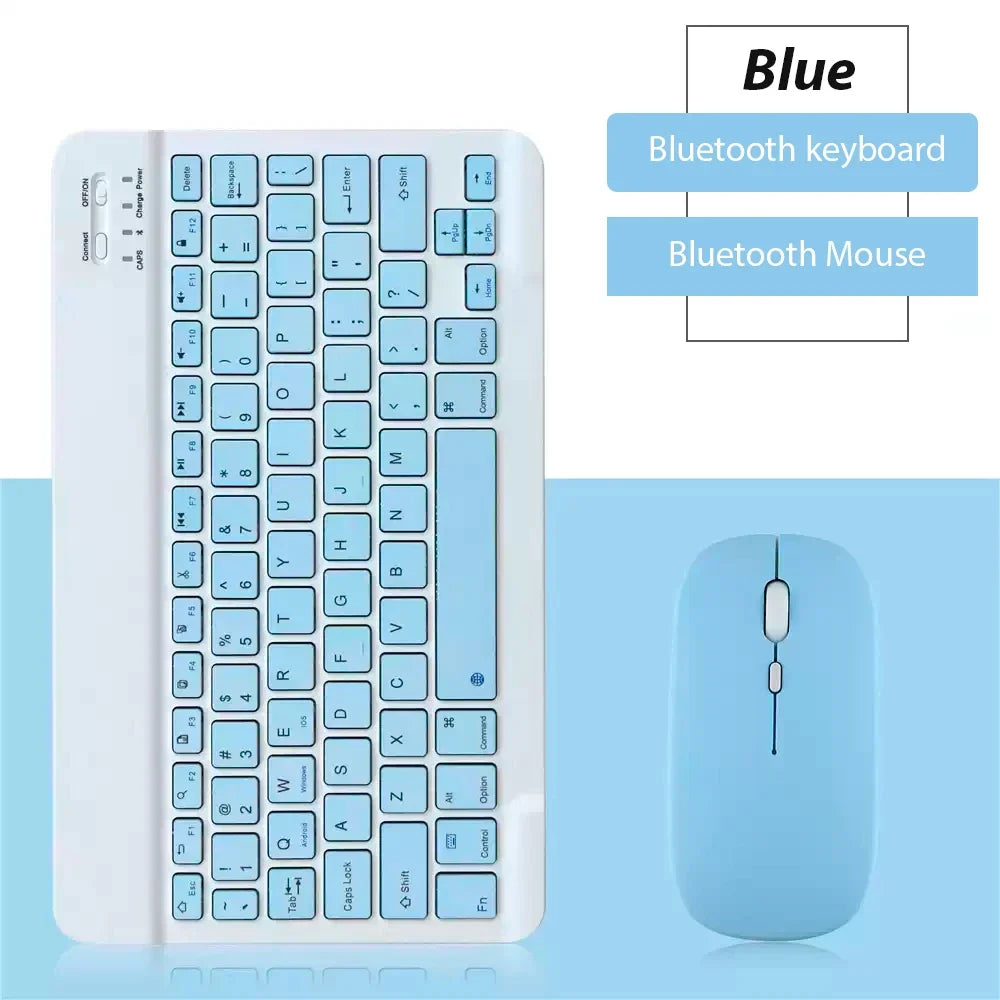 Bluetooth Wireless Keyboard and Mouse Combo Portable Mini Rechargeable for iPad Tablet Mobile Phone Android iOS Windows PC