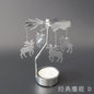 Spinning Metal Carousel Tea Light Candle Holder, Rotating Christmas Candelabra for Home Decor (3.15 x 5.12 in / 8 x 13 cm)