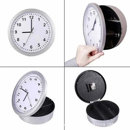 Hidden Stash Wall Clock Safe — Silent Decorative Clock with Concealed Compartment for Cash, Jewelry & Keys