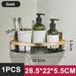 No-Drill Aluminum Alloy Bathroom Shower Shelf Wall-Mounted Shampoo Rack and Kitchen Organizer