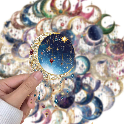 50/100PCS Creative Fantasy Galaxy High Beauty Ins Style Atmosphere Stickers Envelope Sealing Stickers Waterproof Sticker