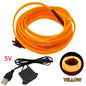 Car Interior LED Strip Light 1/2/3/5M – Flexible Neon Rope USB & 12V Ambient Door Dashboard Lighting