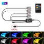 LED Car Interior Ambient Lights Kit - RGB Foot Strip Lighting with Remote & App Music Control