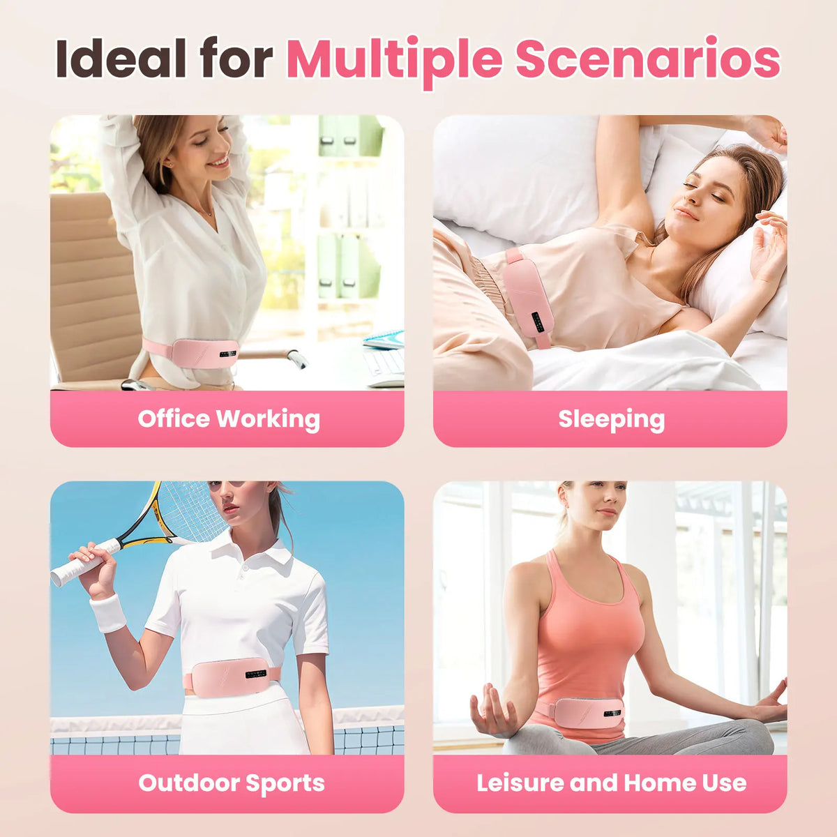 AFDEAL Menstrual Heating Pad & Vibration Massage Belt – Cordless Period Pain Relief Wrap for Women