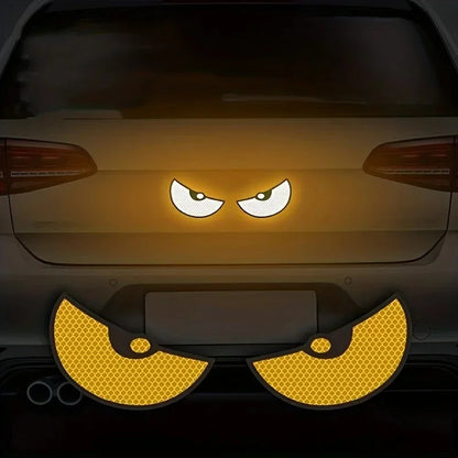 Reflective Devil Eye Car Stickers - 2-Pack Visibility & Safety Decals