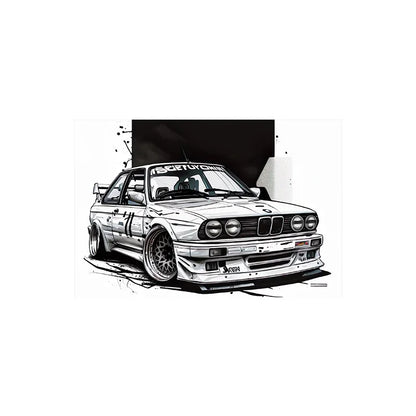 Luxury Racing Car Graffiti E30 Sports Car, Wall Art, HD Canvas Printing Poster, Home, Living Room, Room Decor Supplies