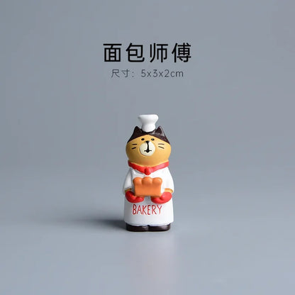 Cute Cat Bread Toast Model Toys Miniature Photography Props Figurines Gift Desktop Ornaments Figurine Decoration Crafts