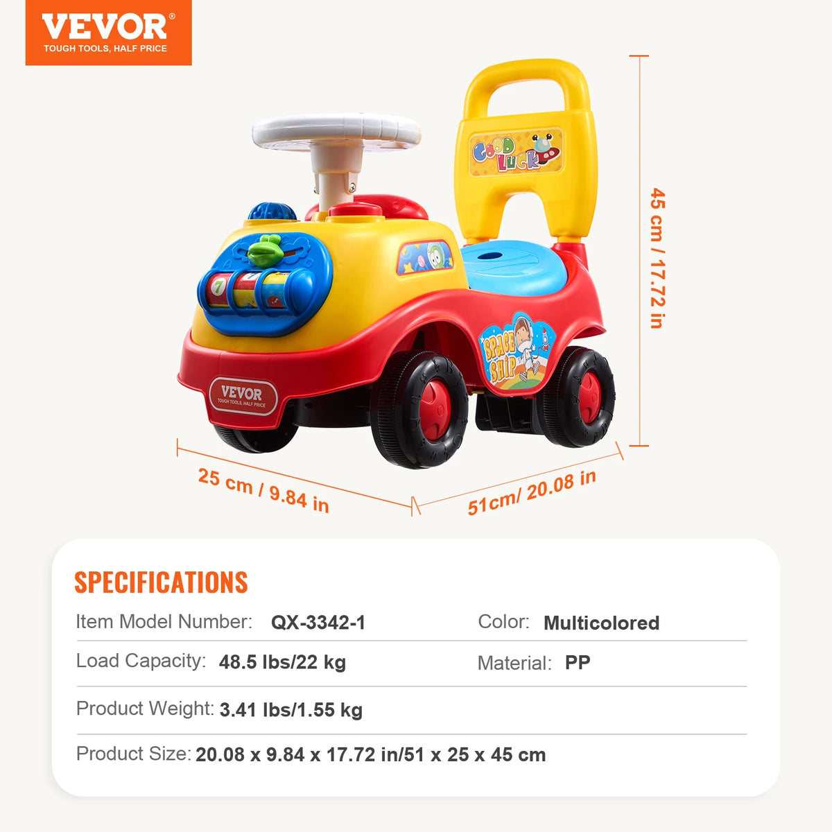 SucceBuy Toddler Push Car with Music and Storage
