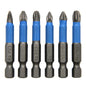 6-Piece 1/4 in (6.35 mm) Hex Shank Anti-Skid Screwdriver Bit Set for Woodworking, PH1 PH2 PH3 PZ1 PZ2 PZ3
