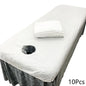 10-Pack Disposable Open-Face Spa Bed Sheets — Breathable Non-Woven Elastic Massage Table Covers for Salon & Spa