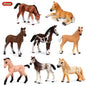 Oenux Farm Stable House Model Action Figures Emulational Horseman Horse Animals Playset Figurine Cute Educational Kids Toy Gift