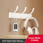 6-Peg Folding Wall Hooks – Aluminum Nail-Mount Towel & Coat Rack, Black/White