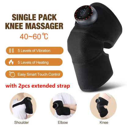Smart Heated Knee Massager Vibration Hot Compress for Knee, Shoulder & Elbow — Adjustable Heat & Intensity