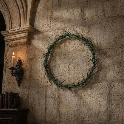 Halloween Crow Thorns Dead Branch Wreath – Realistic Spiked Branch Garland for Haunted House, Door & Horror Decor – 25cm & 45cm