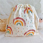 Printed Floral Diaper Bag – Cotton Drawstring Mommy Nappy Bag, Travel & Stroller-Friendly Organizer