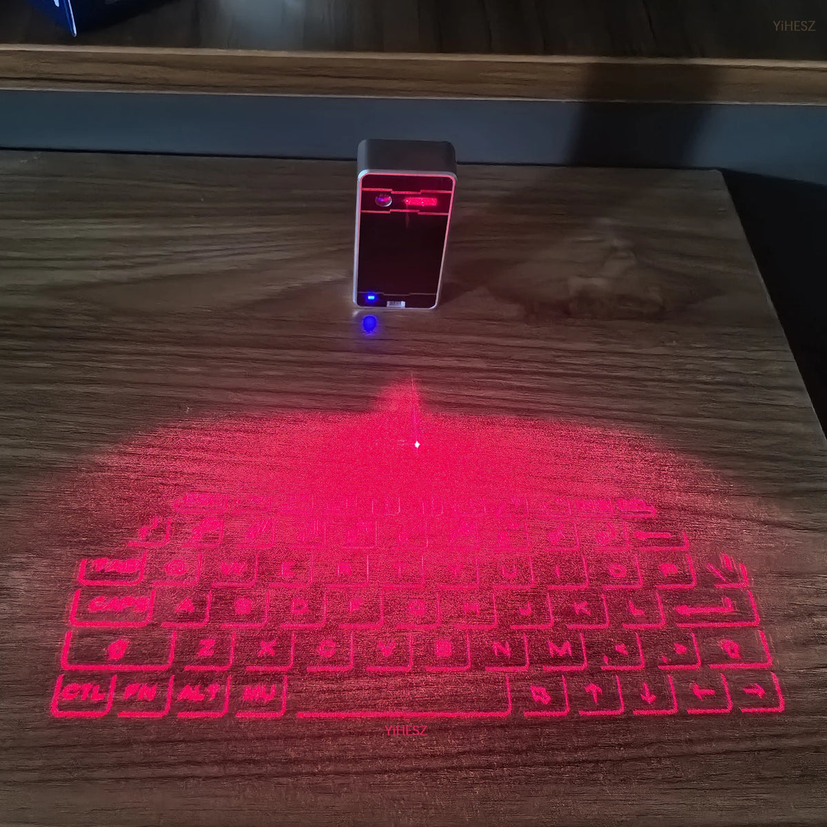 YiHeSZ KB560 Laser Projection Keyboard - Bluetooth + USB, Full-Size QWERTY, Mouse Function, iOS/Android/Windows/Mac, Rechargeable
