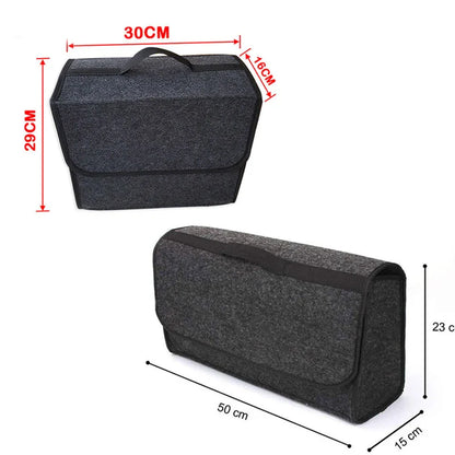 Woolen Felt Car Trunk Organizer Multi-Pocket Under-Seat Cargo Storage Bag